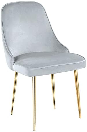 Dining Room Chairs Living Room Chair Velvet Fabric Chair For Office Visitor and Hotel Restaurant (Light Grey)