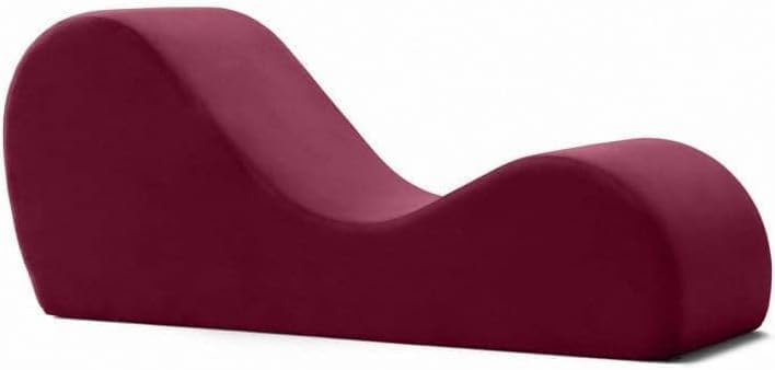 Comfynest Velvet S-Shape Sofa Modern Yoga Chaise Lounge Comfort with Vintage Charm (Red)