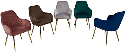 Comfyest Kitchen Chair, Soft Velvet Seat and Back With Thick Seat Cushion Metal Legs Armchairs for Dining Room and Living Room (Brown)