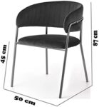 Comfyest Ripple Velvet Chair With Stong Metal Legs Living Room Chair Big Size (Black)