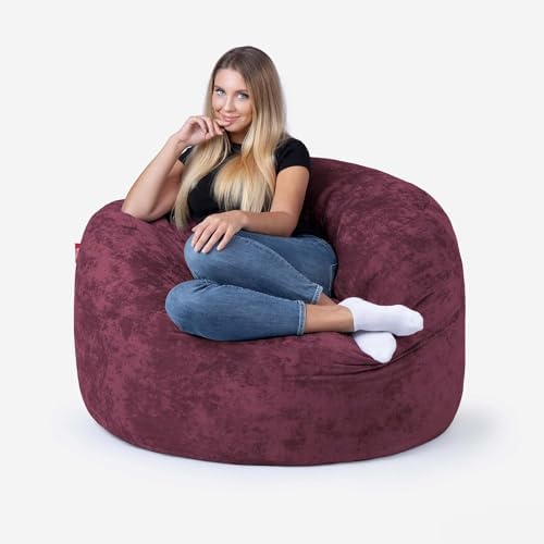 Comfynest XX-Large Bean Bags Softy and comfortable Lounger chair Living Room Furniture and Outdoor Furniture MM TEX (Beige, Velvet)