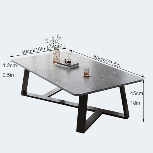 Coffee Table Small Square Coffee Tables Simple Modern Center Table for Living Room Home Office, Square Center Tables Living Room, Sturdy and Easy Assembly (Color  Black)