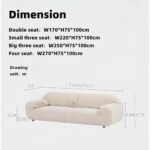 Comfynest 1PCS Fleece Fabric Overstuffed Multifunction Cloud shaped Sofa set, Wood Furniture for Home Livingroom,Bedroom,Office Without Pillow (W170xD100xH75cm)