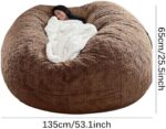 Large Circular Thickened Sponge Ball Sofa, Soft Fluffy Comfortable Velvet Sofa, Living Room Bedroom Office Home Decor, Brown