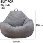 Soft and comfortable Bean Bag Chair for Adults and Kids, Stuffed Foam Filled Furniture and Accessories for Indoor or Outdoor Usage, Black, XL