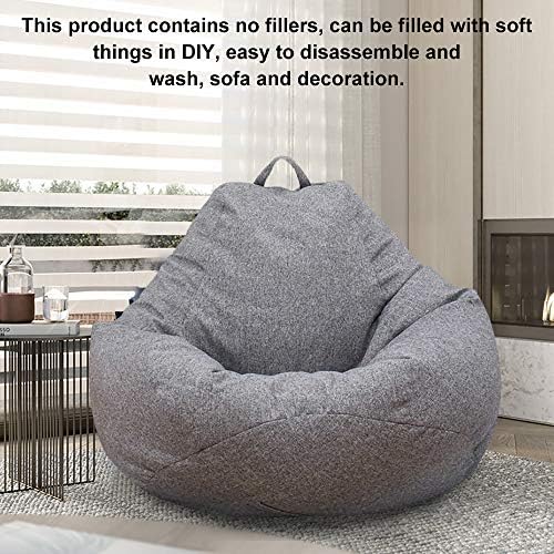 Soft and comfortable Bean Bag Chair for Adults and Kids, Stuffed Foam Filled Furniture and Accessories for Indoor or Outdoor Usage, Black, XL