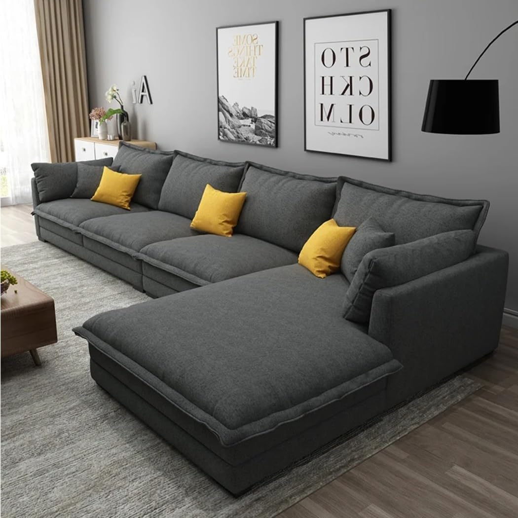 Modern L Shaped Sectional Sofa Set with Innovative Technology Cloth for Lounge Living Room Furniture