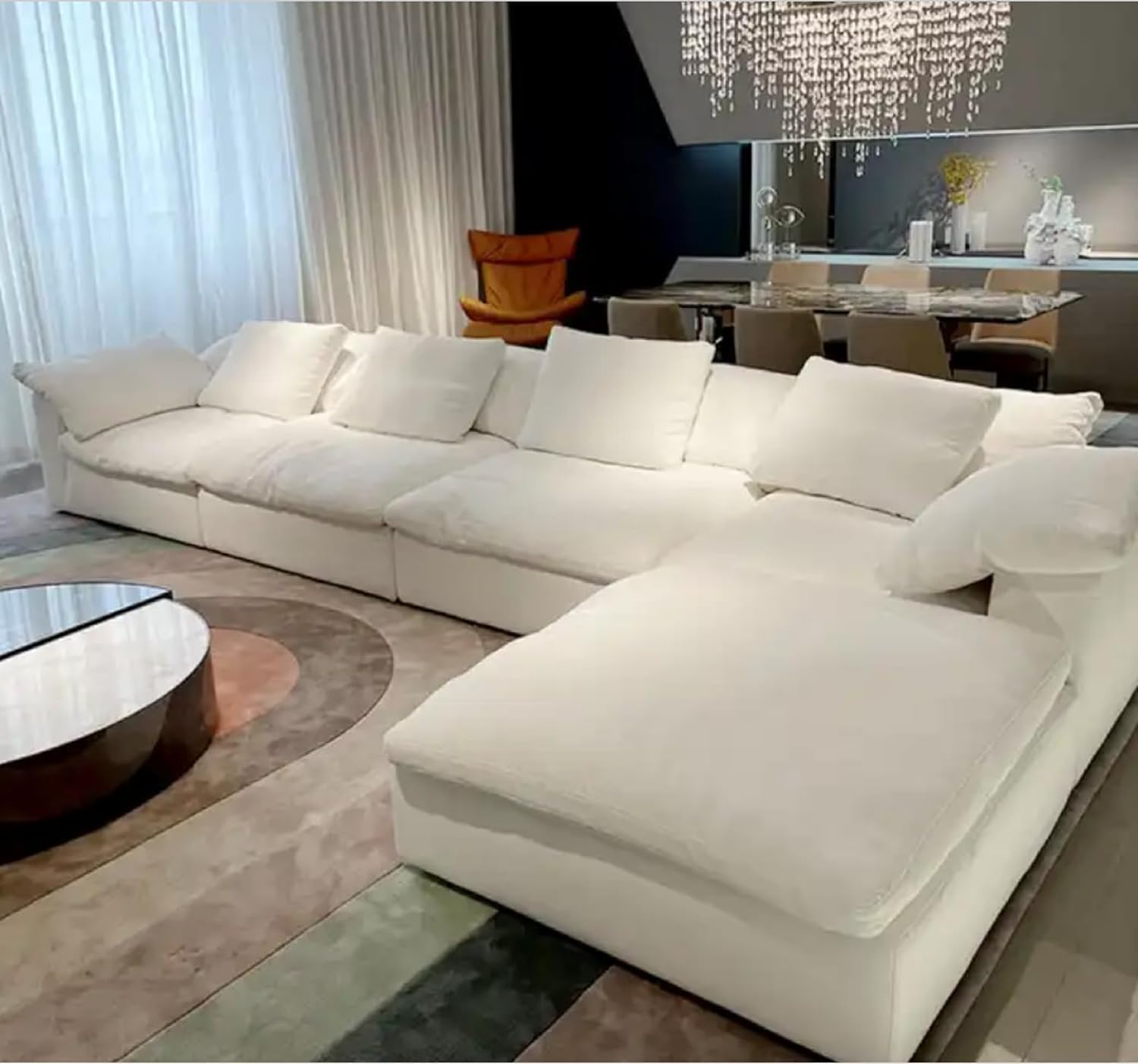 Minimalist White Nordic Sofa Set for a Soft and Modern Living Room Ambiance
