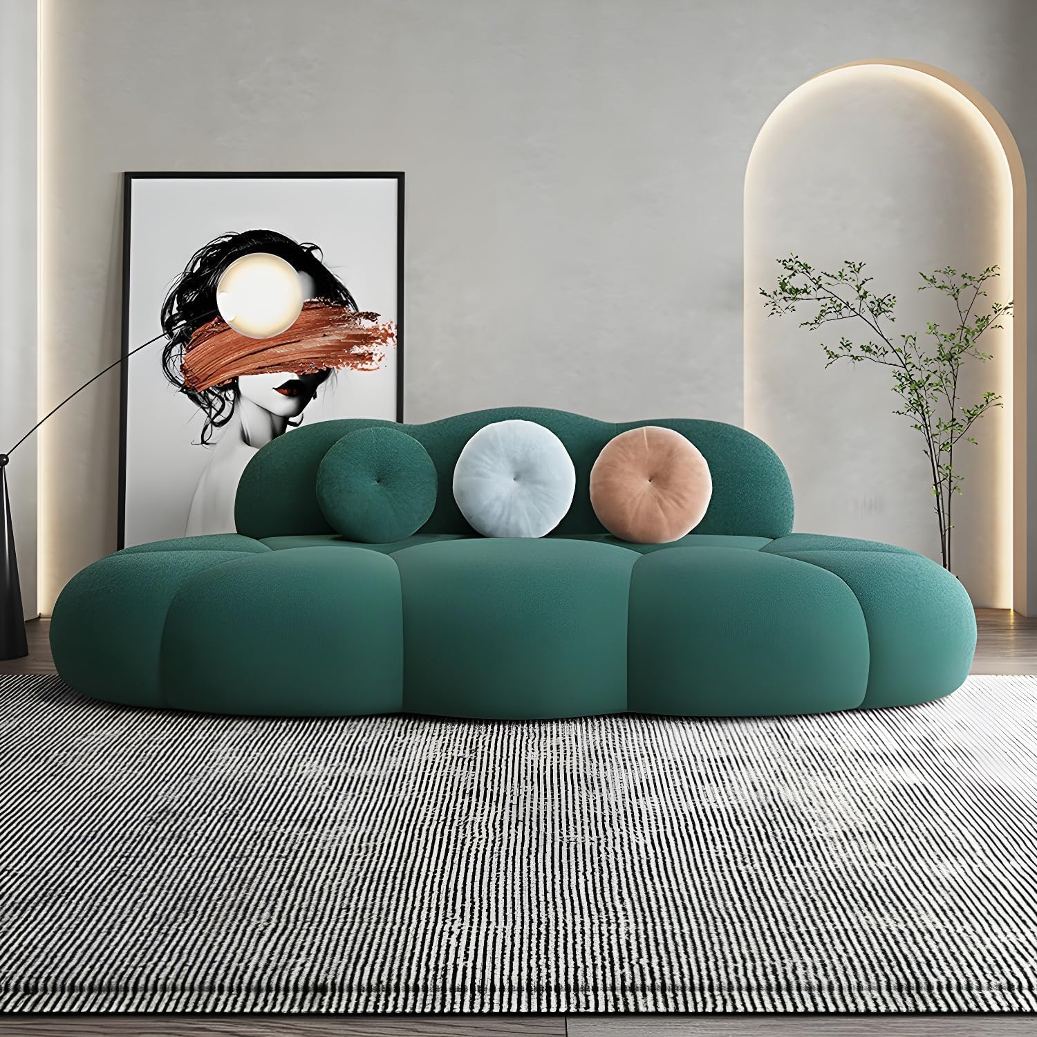 Comfynest Contemporary Armless Sofa Wool Cloud