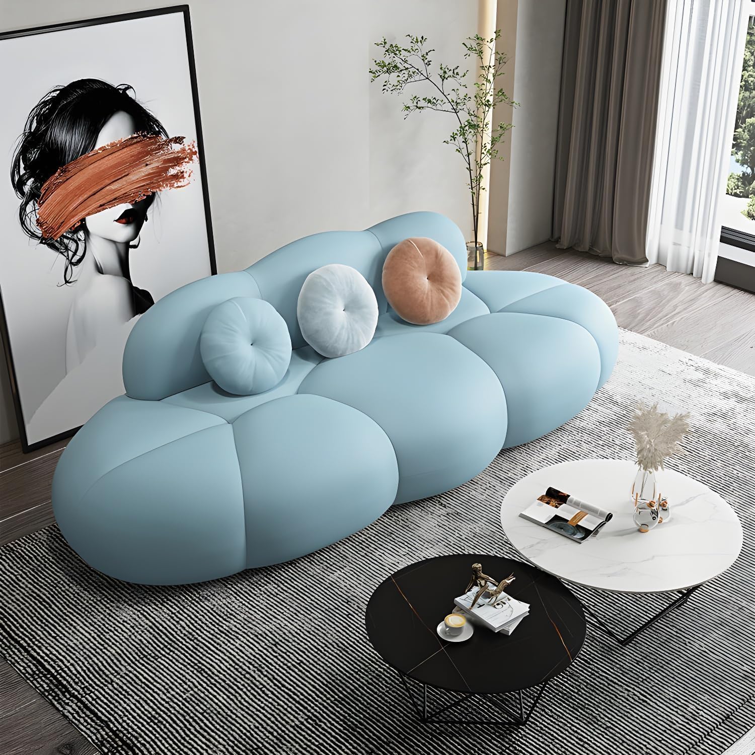 Comfynest Contemporary Armless Sofa Wool Cloud