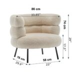 Exclusive Polyester Barrel Chair Sherpa Fabric Accent Chair, Comfy Tufted Upholstered Armchair (White Polyester)