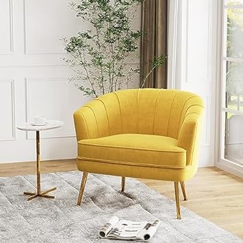 Exclusive Velvet Accent Chairs for Living Room Bedroom Office Upholstered Single Sofa Chair Arm Chair Comfy Chair Reading Club Coffee Chair with...