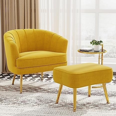 Exclusive Velvet Accent Chairs for Living Room Bedroom Office Upholstered Single Sofa Chair Arm Chair Comfy Chair Reading Club Coffee Chair with...