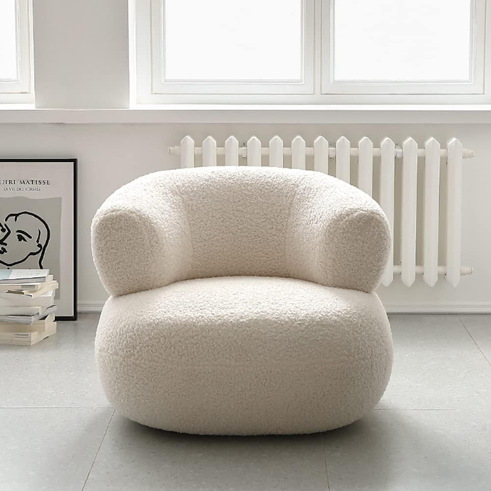 Home Boucle Sofa Chairs Single Seat Comfy Arm Chair Upholstered Living Room Chair Bedroom Furniture