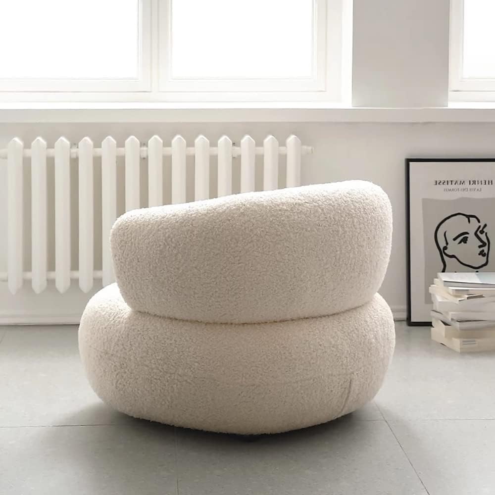 Home Boucle Sofa Chairs Single Seat Comfy Arm Chair Upholstered Living Room Chair Bedroom Furniture