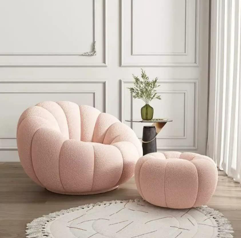 Comfynest Sofa Chair Indoor Pumpkin Shaped Fabric Modern Set Style Living room Furniture lounge chair with ottoman