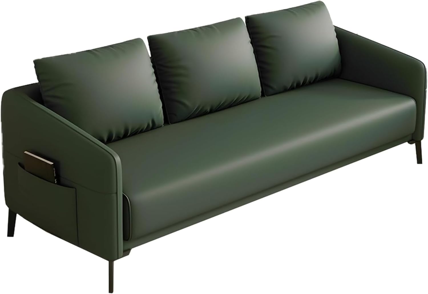 Comfynest Modern Wood Frame Standard Sofa | Tear-Resistant Leather Upholstery | Solid Color