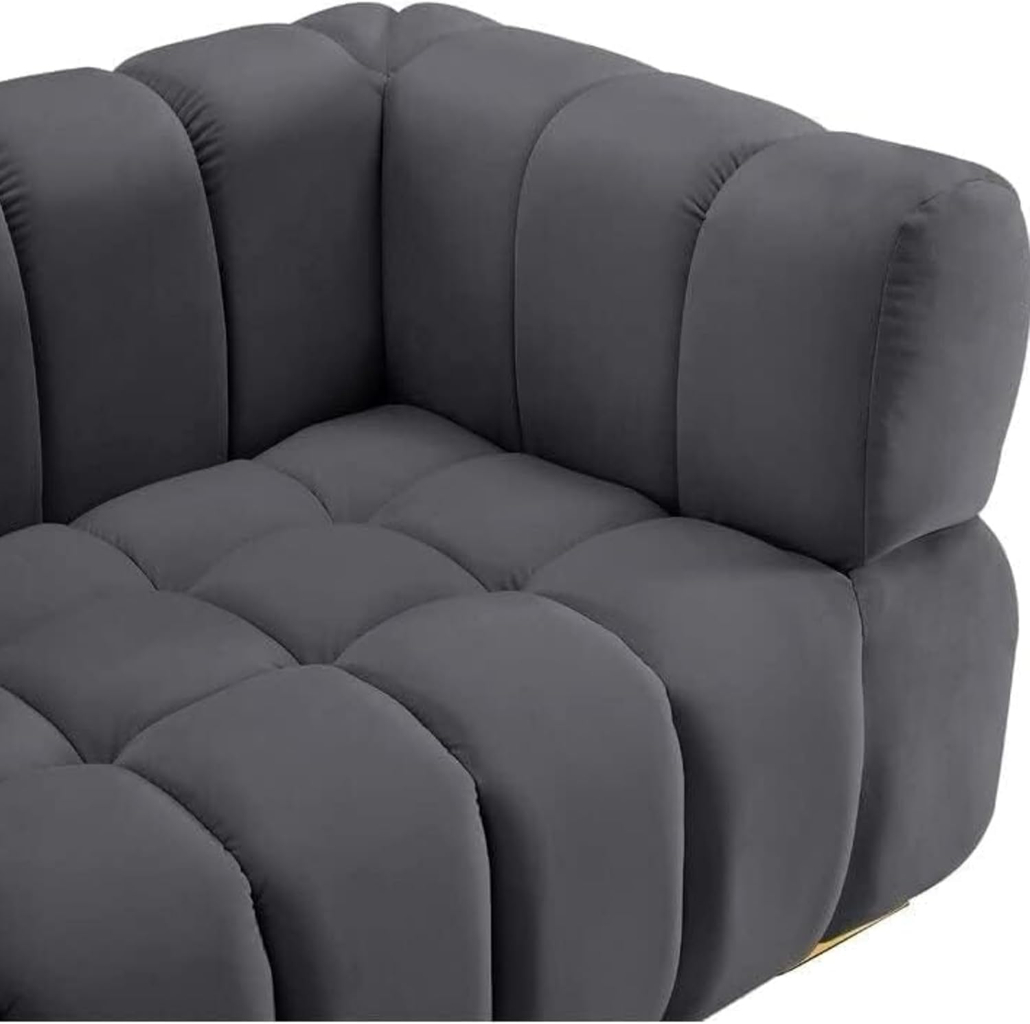 COMFYNEST Luxurious Three-Seater Velvet Arm Sofa - Modern Couch for Living Rooms, Guest Rooms & Hotels