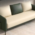 Comfynest Modern Wood Frame Standard Sofa | Tear-Resistant Leather Upholstery | Solid Color