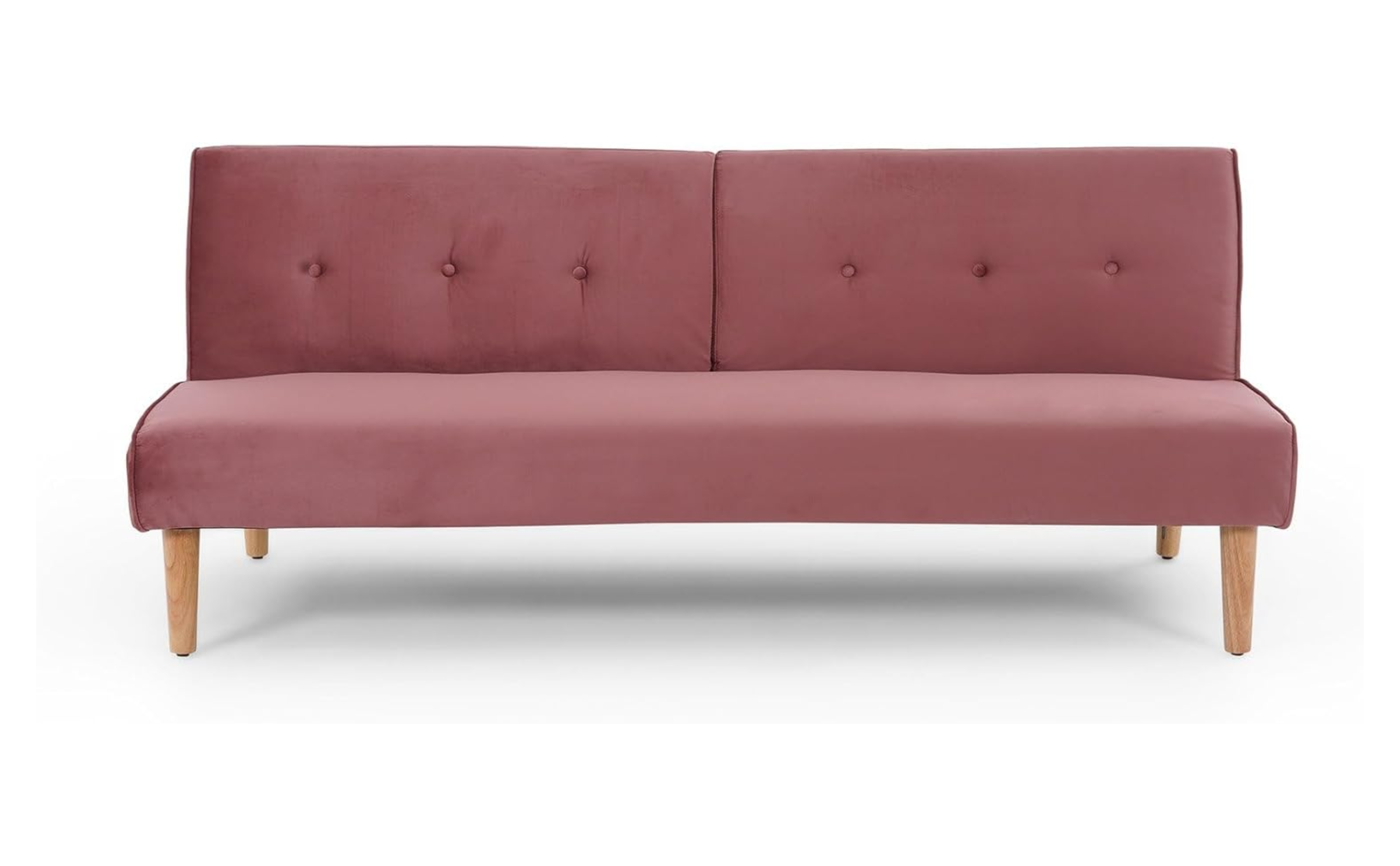 COMFYNEST Sofa Bed, Pink Velvet, Space-Saving, 3-Seater, 95 x 95 x 76 cm, Modern Design for Living Room, Comfortable & Durable