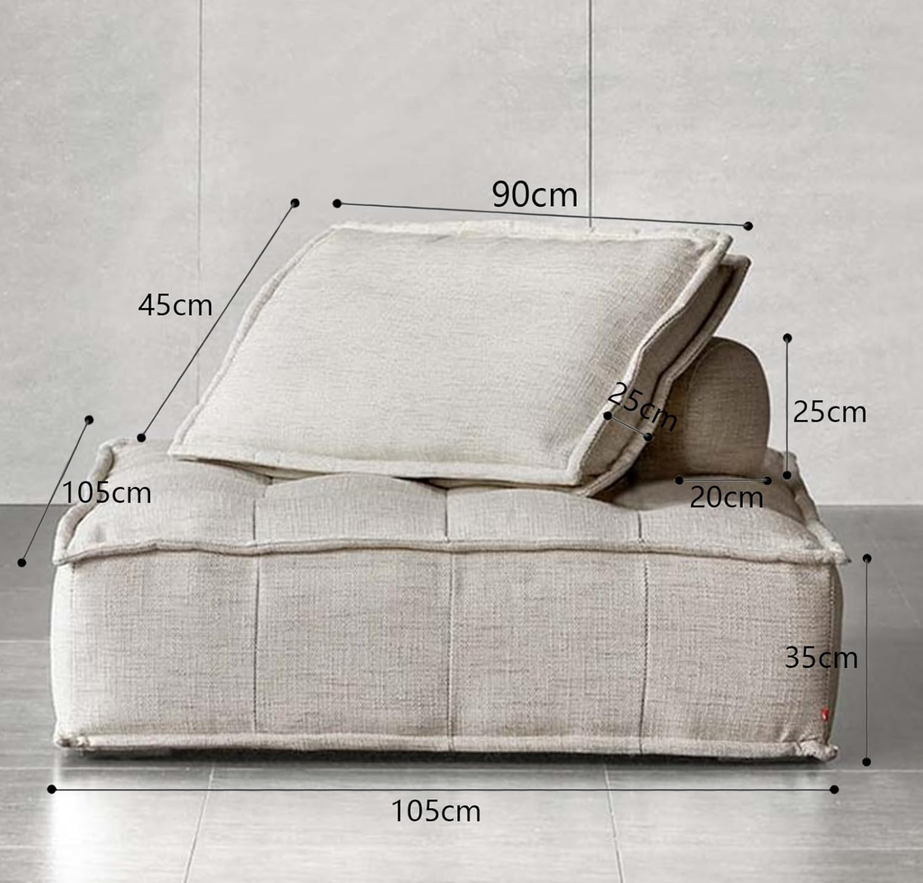 Comfynest Official Nordic Fabric Square Lazy Sofa Tatami Style Modular Sofa Simple Design and Modern Life Perfectly Blended for Living Room, Bedroom, Balcony, Leisure Chair