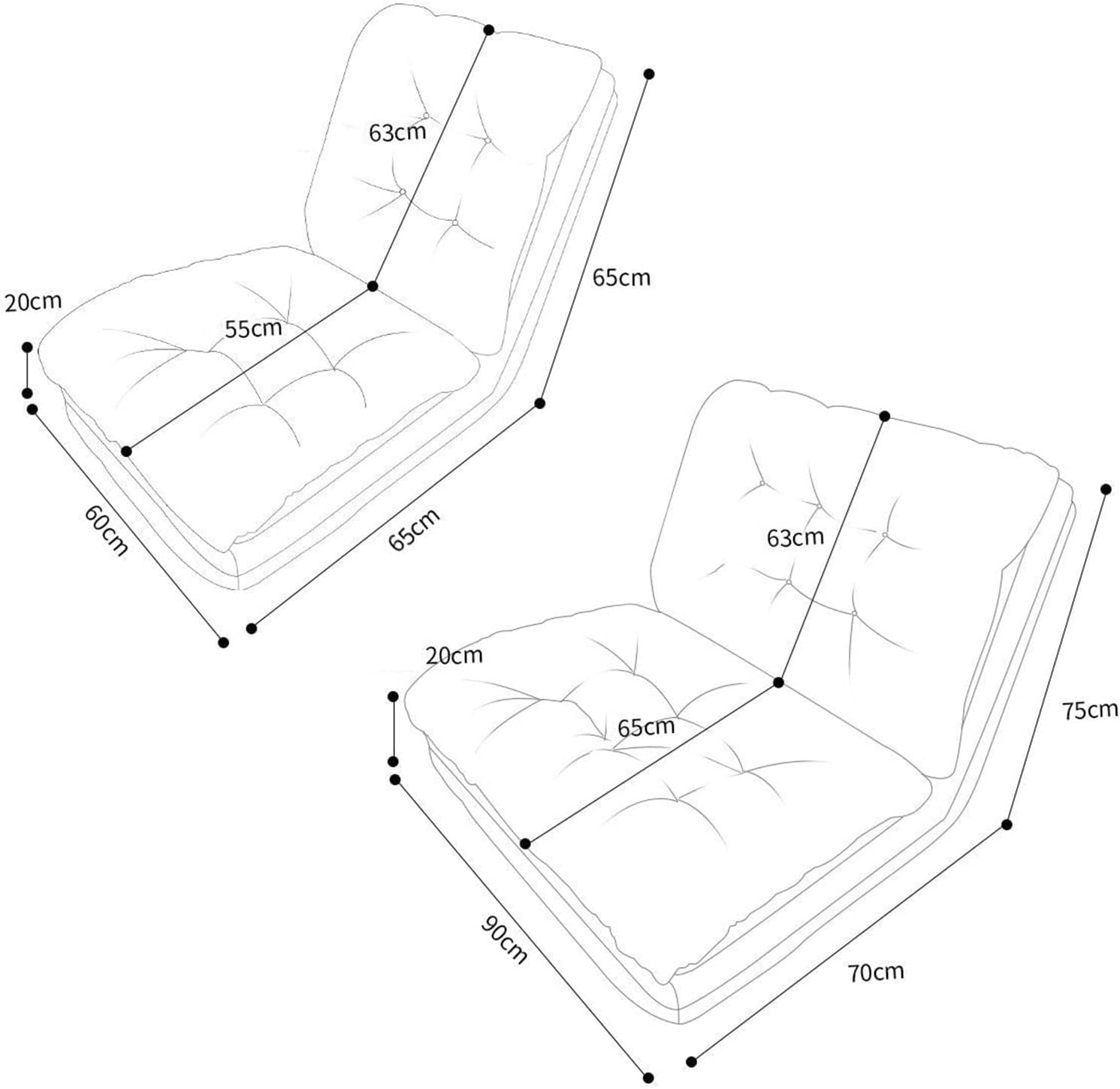 Comfynest Adjustable Folding Floor Sofa with Back Support – Ideal for Bedrooms, Dorms, and Compact Spaces