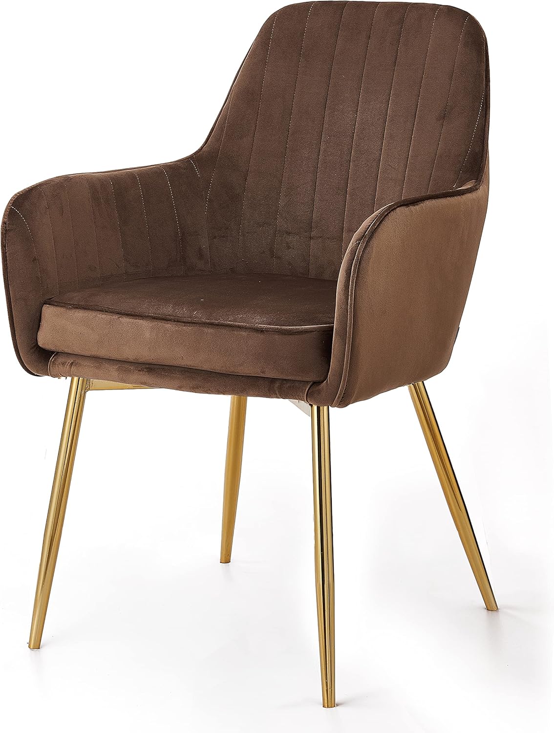 Comfynest Velvet Upholstered Kitchen Chair with Thick Cushions and Metal Legs – Perfect Armchair for Dining and Living Room