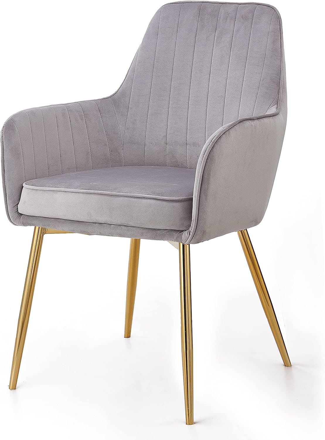 Comfynest Velvet Upholstered Kitchen Chair with Thick Cushions and Metal Legs – Perfect Armchair for Dining and Living Room