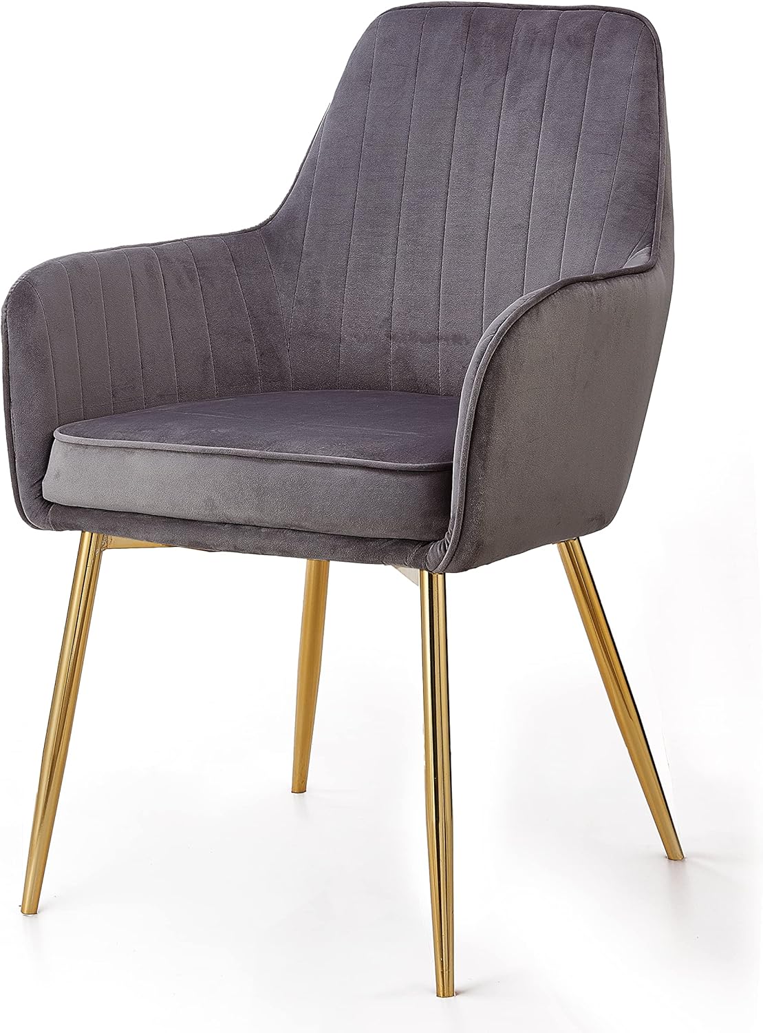 Comfynest Velvet Upholstered Kitchen Chair with Thick Cushions and Metal Legs – Perfect Armchair for Dining and Living Room