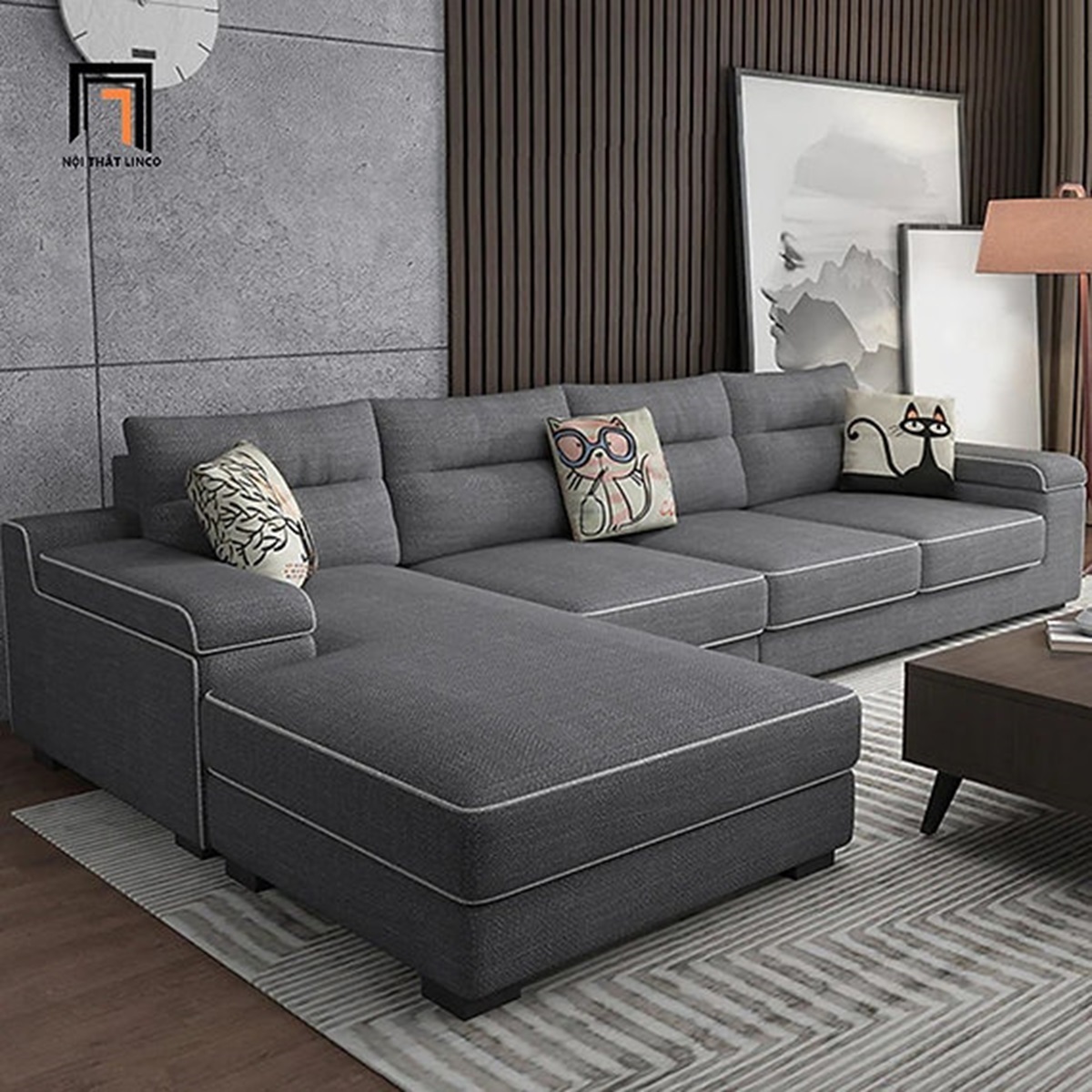 Comfynest Spacious Family L-Shaped Sofa Set - 300 x90x180 cm, Perfect for Large Living Rooms