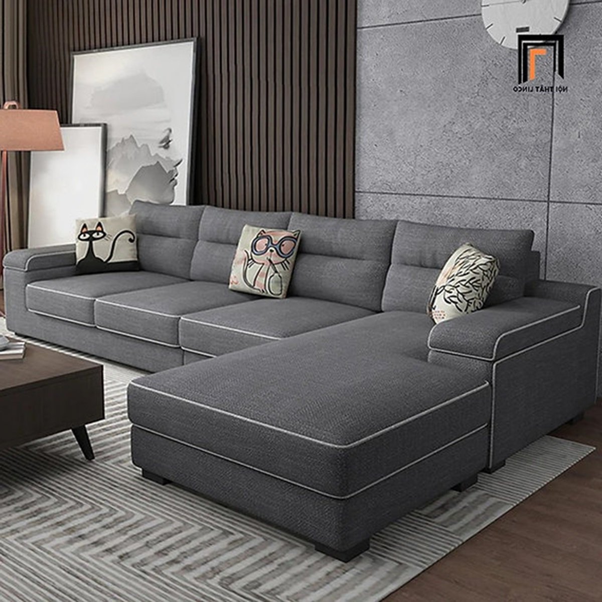Comfynest Spacious Family L-Shaped Sofa Set - 300 x90x180 cm, Perfect for Large Living Rooms