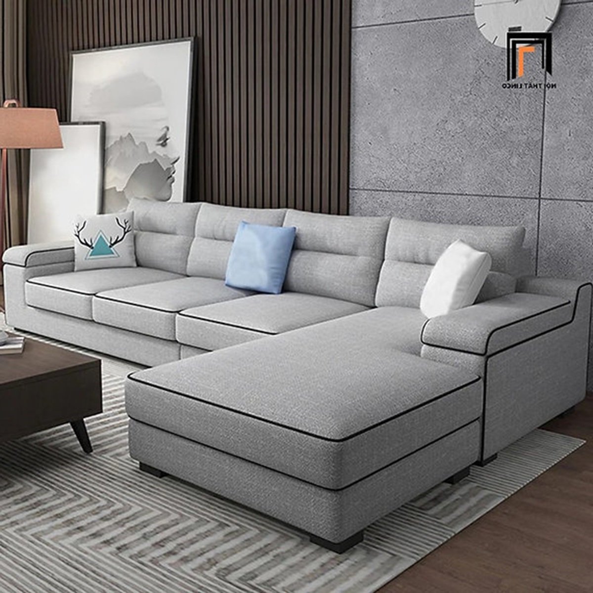 Comfynest Spacious Family L-Shaped Sofa Set - 300 x90x180 cm, Perfect for Large Living Rooms