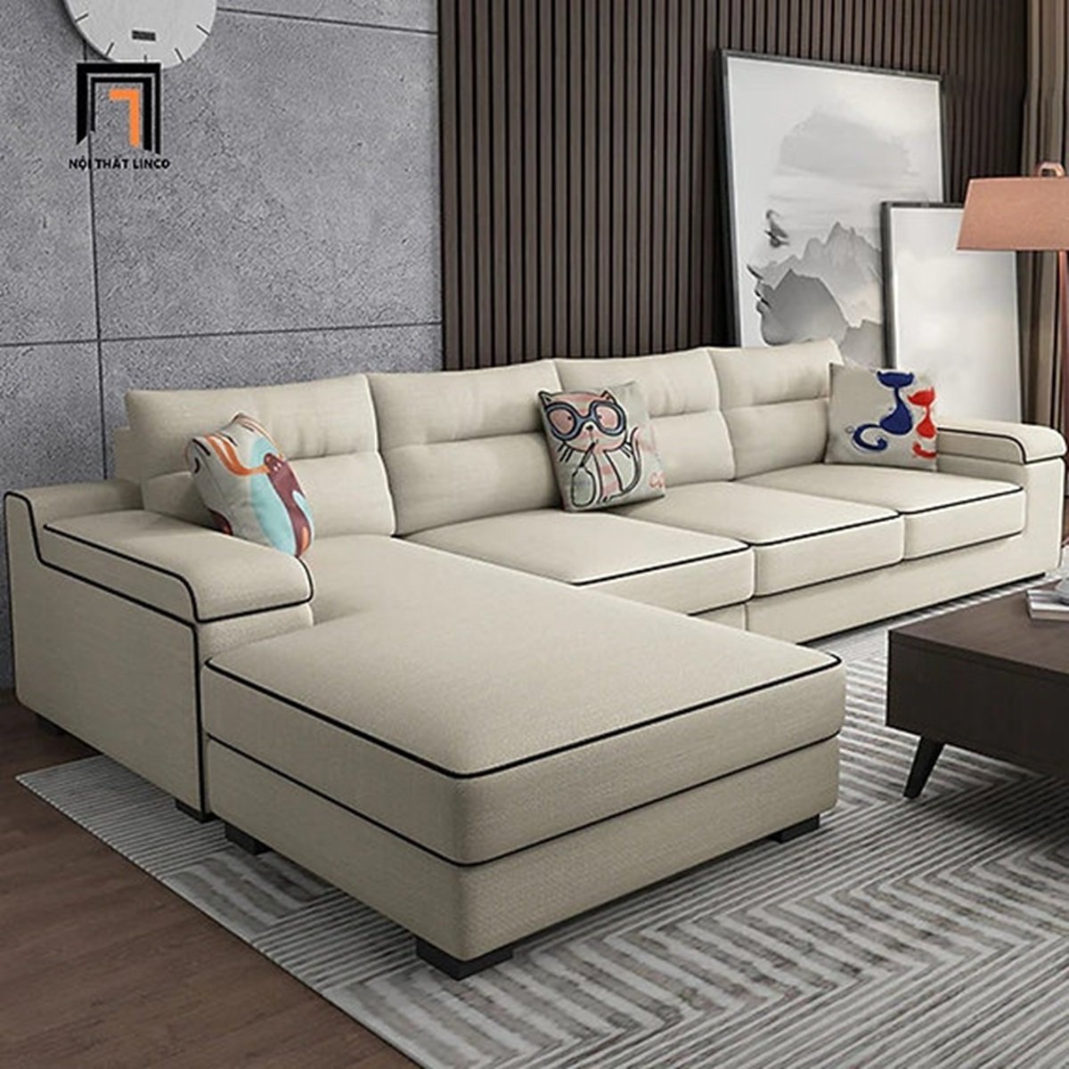 Comfynest Spacious Family L-Shaped Sofa Set - 300 x90x180 cm, Perfect for Large Living Rooms