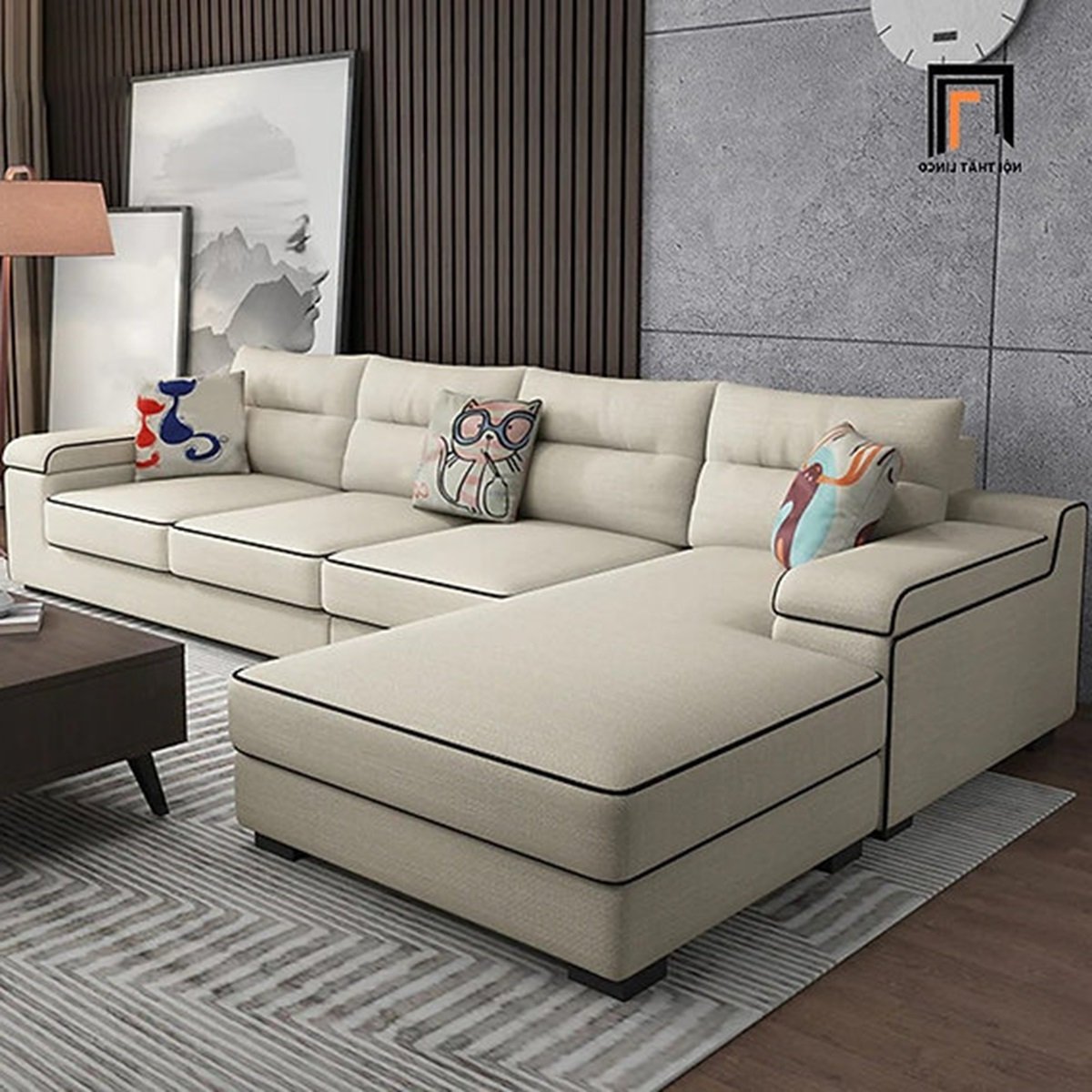 Comfynest Spacious Family L-Shaped Sofa Set - 300 x90x180 cm, Perfect for Large Living Rooms