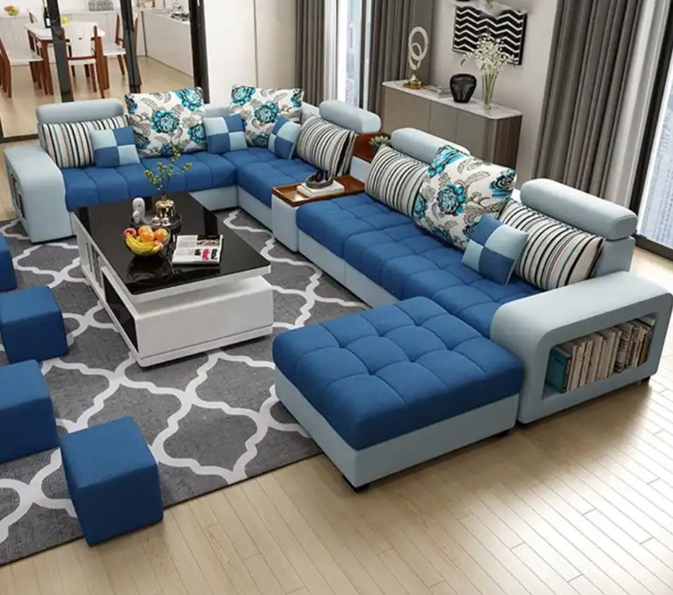 Comfynest 7-Seater Modern Sofa Set with Unique Design, Perfect for Spacious Living Rooms – 238x358x82cm