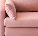 Comfynest Contemporary 2-Seat Square Arm Sofa with Cushions and Bolster Pillows - Pink Color, Living Room Sofa set, 127 x 74.93 x 71.12 cm