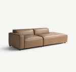 Comfynest Leather Corner Sofa Taupe - Comfortable Modern Couch for Living Room - Set of 2 Pieces