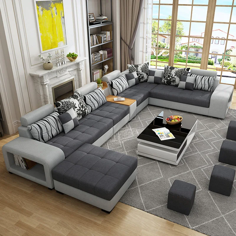 Comfynest 7-Seater Modern Sofa Set with Unique Design, Perfect for Spacious Living Rooms – 238x358x82cm