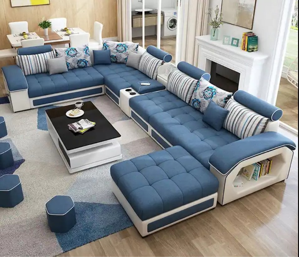 Comfynest 7-Seater Modern Sofa Set with Unique Design, Perfect for Spacious Living Rooms – 238x358x82cm