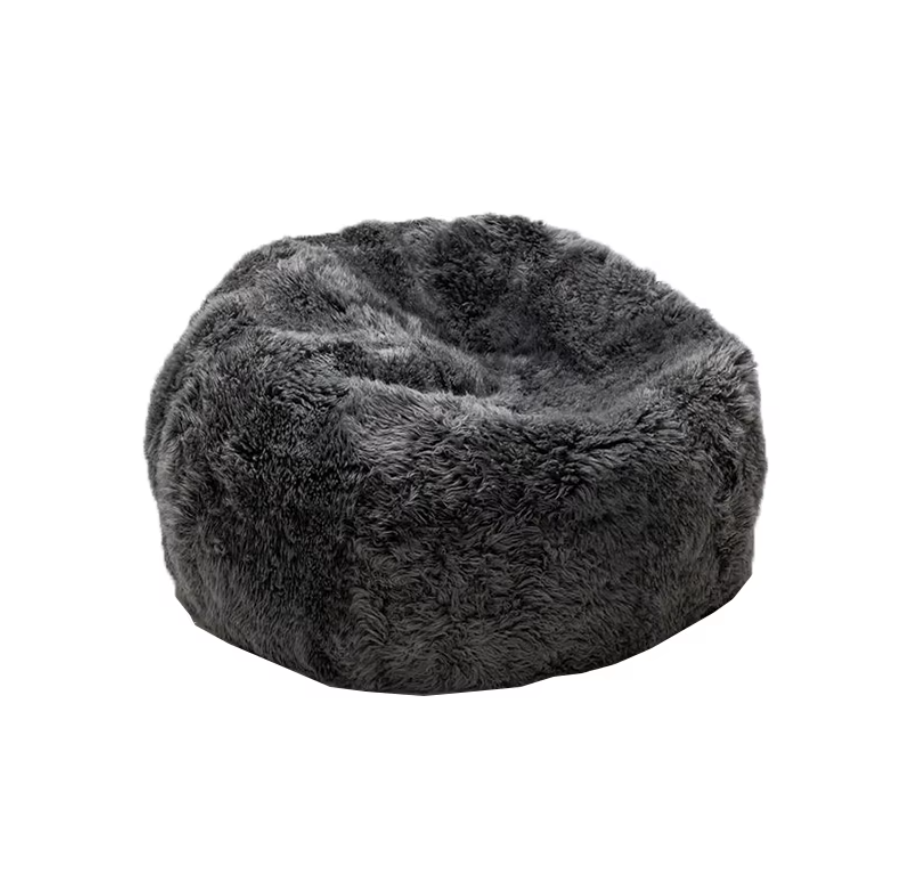 Comfynest Lush Fur Round Plush Bean Bag Chair Cover for Adults, 93x92cm