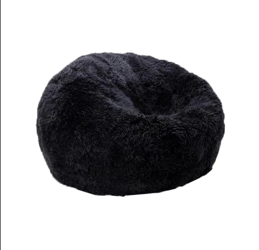 Comfynest Lush Fur Round Plush Bean Bag Chair Cover for Adults, 93x92cm