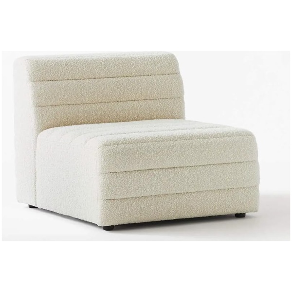 Boucle Armless Stylish Single Seater Accent Sofa Chair