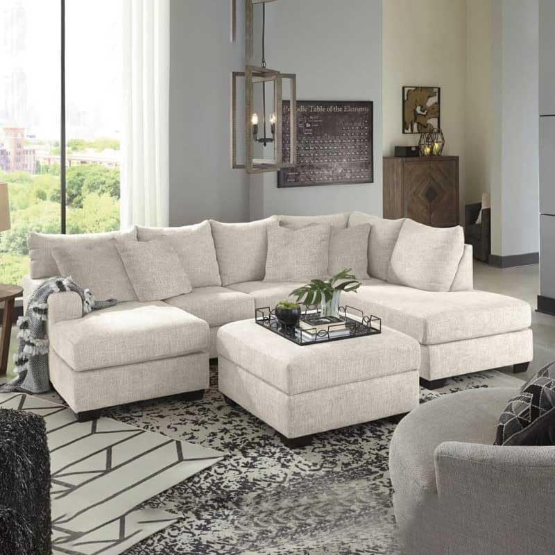 Comfynest Large Sectional Sofa, 4-Piece, Grey Upholstery, 122 cm x 274 cm