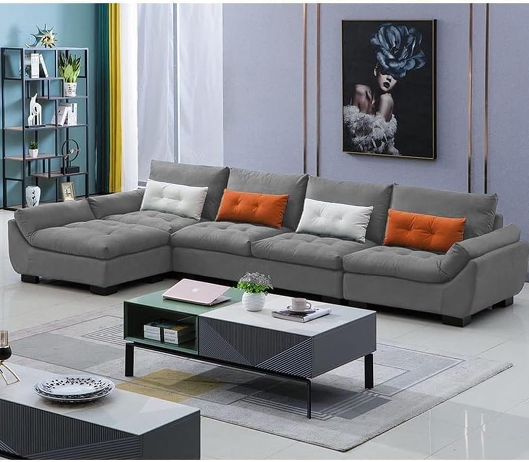 Comfynest Modern Design Sofa Set 4 seats+ottoman Roomy and Cozy Addition to Your Living Space