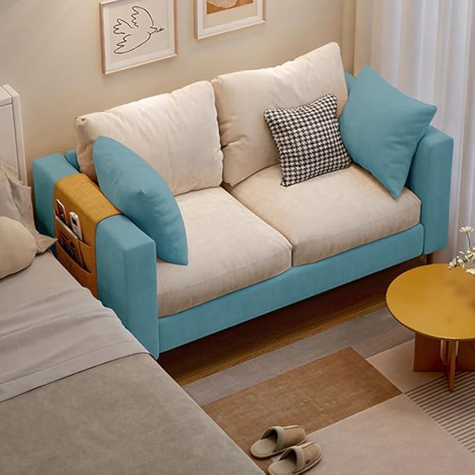 Comfynest Contemporary Fabric Cushioned Sofa with Square Arm for Bedroom