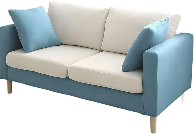 Comfynest Modernism Fabric Loveseat With Square Arm And Bolster Pillows 121.92 X 68.58 X 60.96 Cm