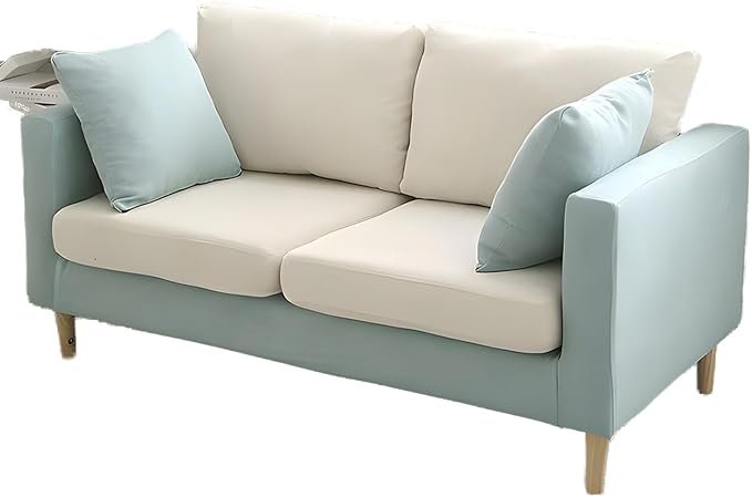 Comfynest Modernism Fabric Loveseat With Square Arm And Bolster Pillows 121.92 X 68.58 X 60.96 Cm