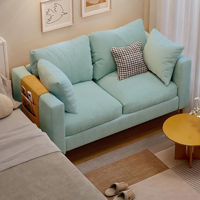 Comfynest Contemporary Fabric Cushioned Sofa with Square Arm for Bedroom