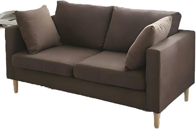 Comfynest Modernism Fabric Loveseat With Square Arm And Bolster Pillows 121.92 X 68.58 X 60.96 Cm