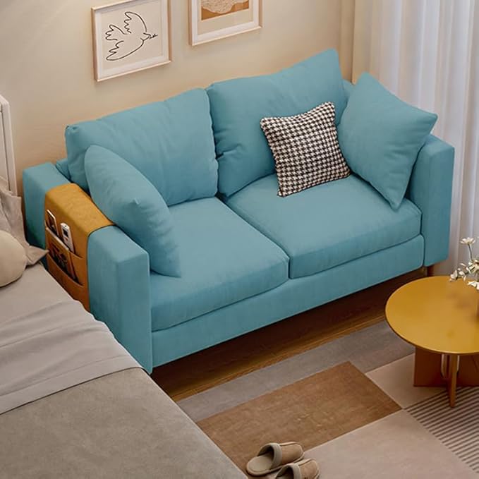 Comfynest Contemporary Fabric Cushioned Sofa with Square Arm for Bedroom